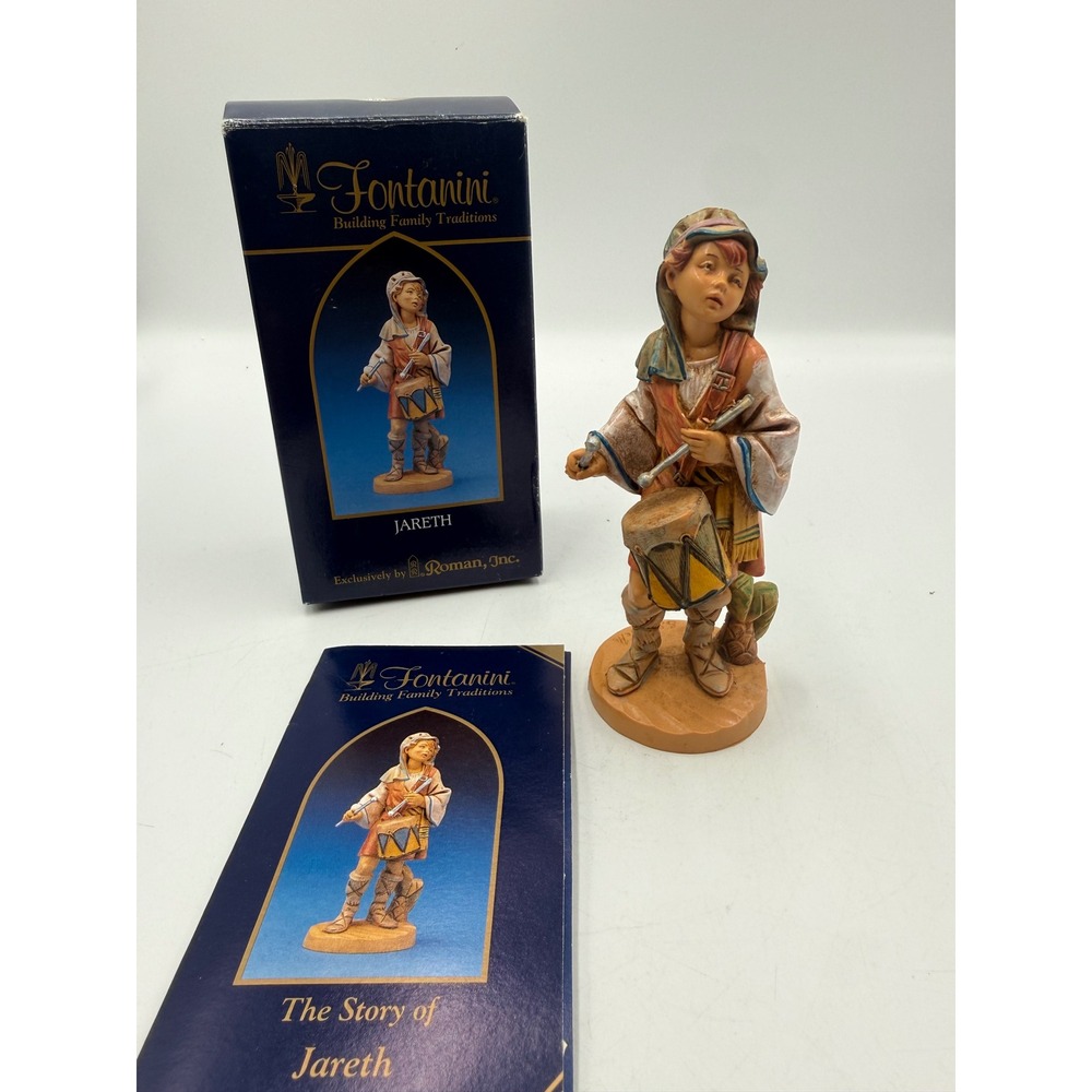 Fontanini Jareth Drummer Boy 5" Nativity Figurine 55103 with Box and Story Italy